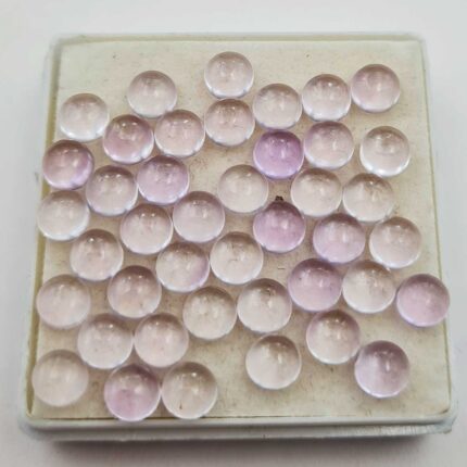 Natural Pink Amethyst Round Cabochon Loose Gemstone Lot 176 Pcs 5 MM 100 CT