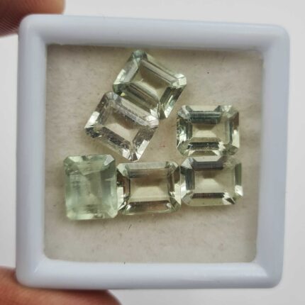 Natural Green Beryl Octagon Cut Loose Gemstone Lot 6 Pcs 8*10 MM 16 CT