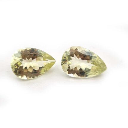 Natural Helidor Pear Cut Loose Gemstone Lot 2 Pcs 9*13 MM 6 CT