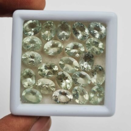 Natural Green Beryl Oval Cut Loose Gemstone Lot 9 Pcs 6*8 MM 10 CT