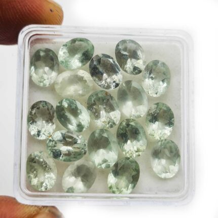 Natural Green Beryl Oval Cut Loose Gemstone Lot 9 Pcs 6*8 MM 10 CT