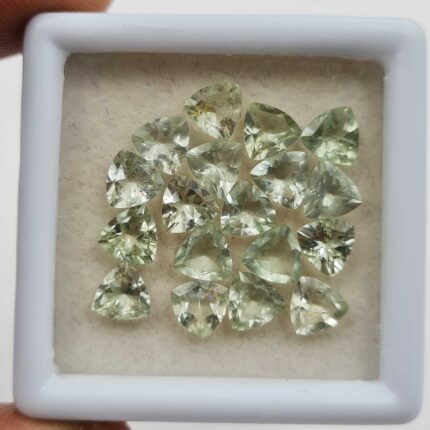 Natural Green Beryl Trillion Cut Loose Gemstone Lot 18 Pcs 6 MM 11 CT