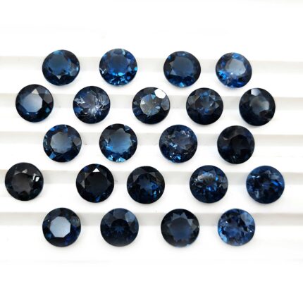 Natural London Blue Topaz Round Cut Loose Gemstone Lot 5 Pcs 8 MM 11 CT