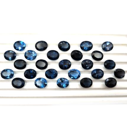 Natural London Blue Topaz Oval Cut Loose Gemstone Lot 2 Pcs 9*11 MM 12 CT