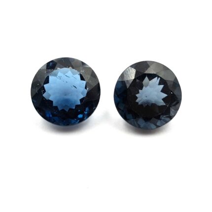 Natural London Blue Topaz Round Cut Loose Gemstone Lot 2 Pcs 14 MM 24 CT
