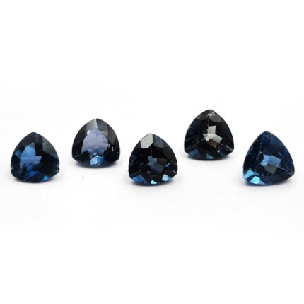 Natural London Blue Topaz Trillion Cut Loose Gemstone Lot 5 Pcs 9 MM 14 CT