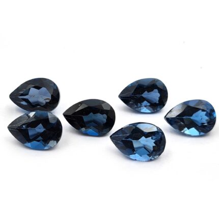 Natural London Blue Topaz Pear Cut Loose Gemstone Lot 6 Pcs 7*10 MM 15 CT