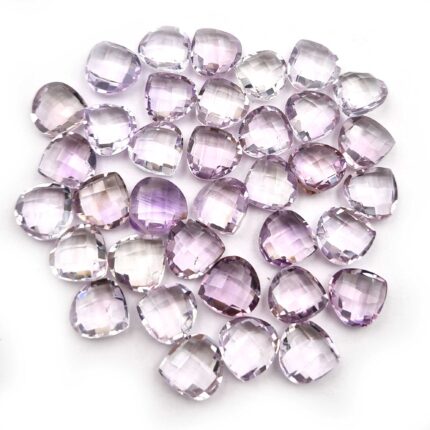 Natural Pink Amethyst Heart Briolette Cut Stone Lot 36 Pcs 10 MM 107 CT