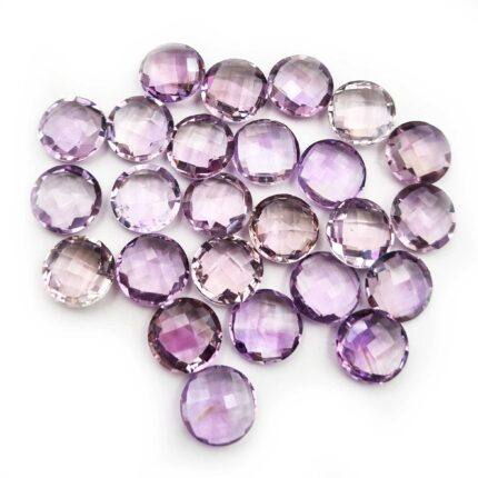 Natural Pink Amethyst Round Briolette Cut Stone Lot 25 Pcs 12 MM 121 CT
