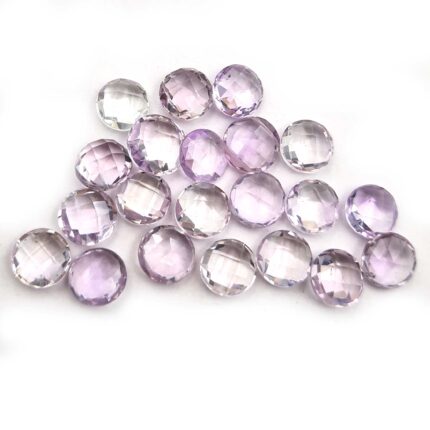 Natural Pink Amethyst Round Briolette Cut Stone Lot 19 Pcs 8 MM 34 CT