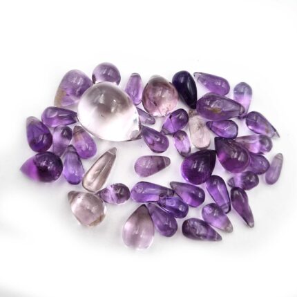 Natural Amethyst Drop Side Drill Cabs Stone Lot 41 Pcs 5x8-14.50x19.50 MM 100 CT