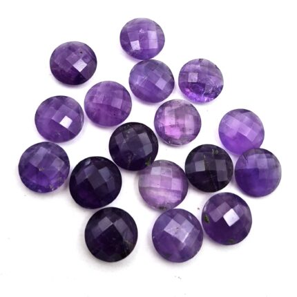 Natural Brazilian Amethyst Round Briolette Cut Stone Lot 22 Pcs 12 MM 102 CT