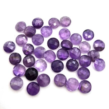 Natural Brazilian Amethyst Round Briolette Cut Stone Lot 71 Pcs 8 MM 103 CT