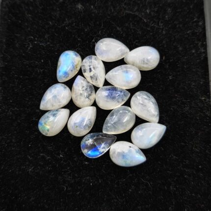 Natural Rainbow Moonstone Pear Cabs Loose Stone Lot 15 Pcs 6x9 MM 24 CT