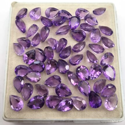 Natural African Amethyst Pear Cut Loose Gemstone Lot 6x8 MM 100 CT 102 Pcs