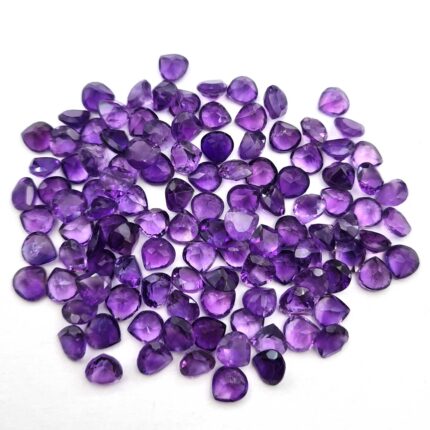Natural African Amethyst Heart Cut Loose Gemstone Lot 6 MM 100 CT 142 Pcs