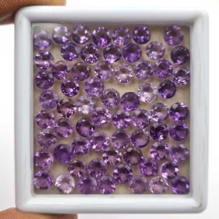 Natural African Amethyst Round Cut Loose Gemstone Lot 6 MM 100 CT 132 Pcs