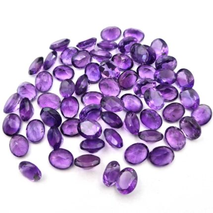 Natural African Amethyst Oval Cut Loose Gemstone Lot 7x9 MM 100 CT 60 Pcs