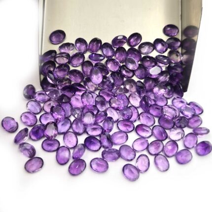 Natural African Amethyst Oval Cut Loose Gemstone Lot 6x8 MM 101 CT 89 Pcs