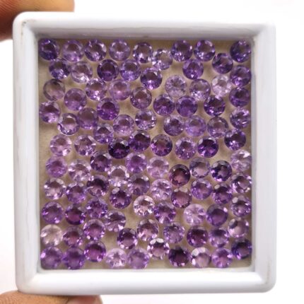 Natural African Amethyst Round Cut Loose Gemstone Lot 5 MM 100 CT 213 Pcs