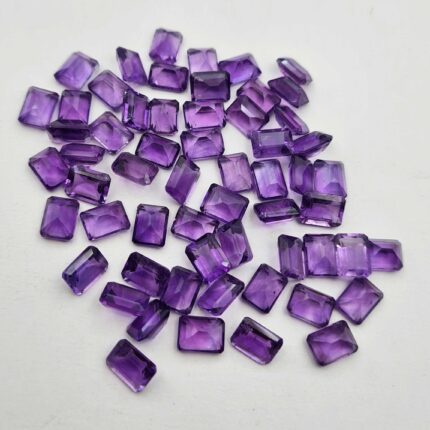 Natural African Amethyst Octagon Cut Loose Stone Lot 6x8 MM 100 CT 66 Pcs