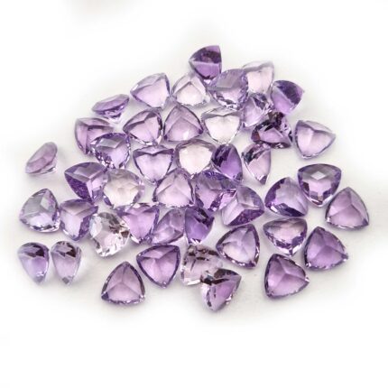 Natural Pink Amethyst Trillion Cut Loose Stone Lot 7 MM 85 CT 84 Pcs