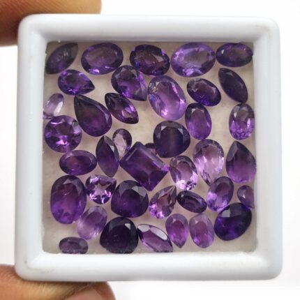 Natural African Amethyst Mix Cut Loose Stone Lot 3-6 MM 33.35 CT 60 Pcs