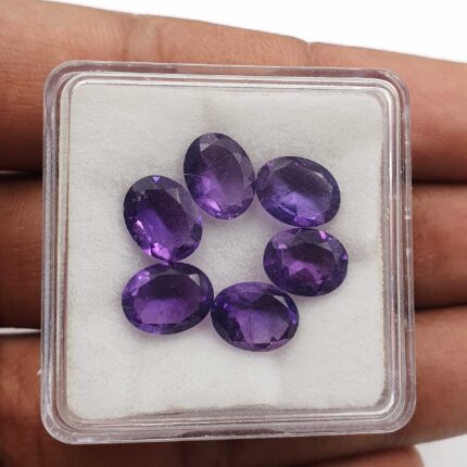 Natural African Amethyst Oval Cut Loose Stone Lot 7x9 MM 8.70 CT 6 Pcs