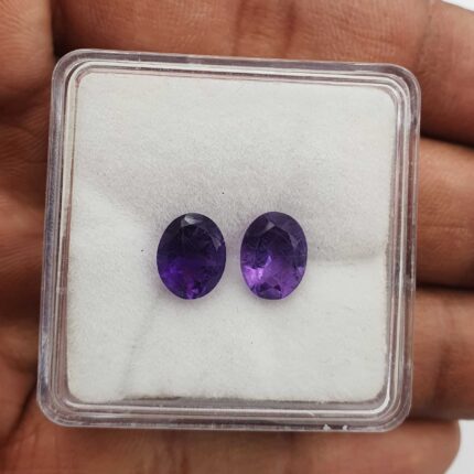 Natural African Amethyst Oval Cut Loose Stone Lot 7x9 MM 3.1 CT 2 Pcs