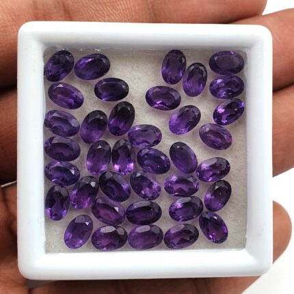 Natural African Amethyst Oval Cut Loose Stone Lot 4x6 MM 16.45 CT 37 Pcs