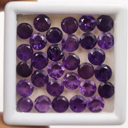 Natural African Amethyst Round Cut Loose Stone Lot 6 MM 80 CT 105 Pcs