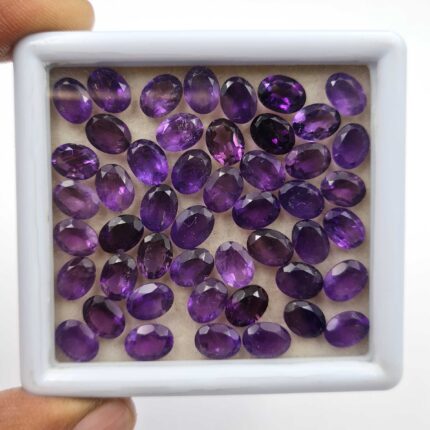Natural African Amethyst Oval Cut Loose Stone Lot 6x8 MM 80 CT 71 Pcs