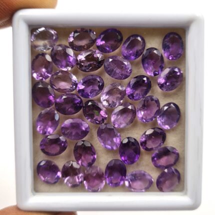 Natural African Amethyst Oval Cut Loose Stone Lot 7x9 MM 80 CT 51 Pcs