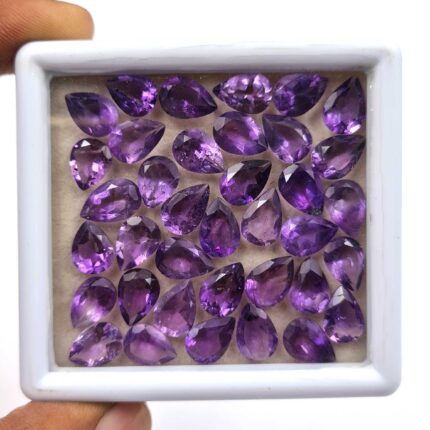 Natural African Amethyst Pear Cut Loose Stone Lot 7x9-7x10 MM 80 CT 53 Pcs