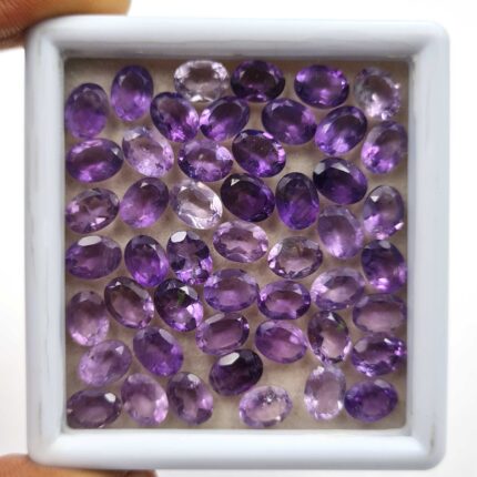 Natural African Amethyst Oval Cut Loose Stone Lot 6x8 MM 80 CT 76 Pcs