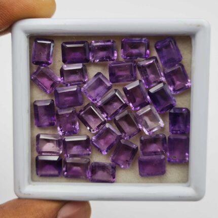 Natural African Amethyst Octagon Cut Loose Stone Lot 7x9 MM 80 CT 39 Pcs