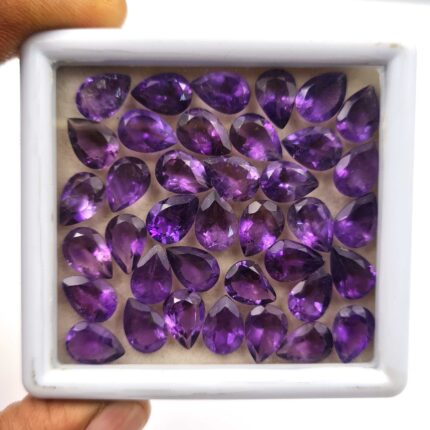 Natural African Amethyst Pear Cut Loose Stone Lot 7x10 MM 80 CT 48 Pcs