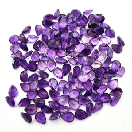 Natural African Amethyst Pear Cut Loose Stone Lot 6x7.50-6x8.50 MM 80 CT 83 Pcs