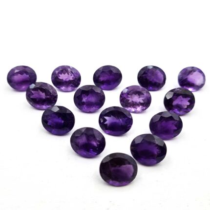 Natural African Amethyst Oval Cut Loose Stone Lot 12x14 MM 74 CT 10 Pcs