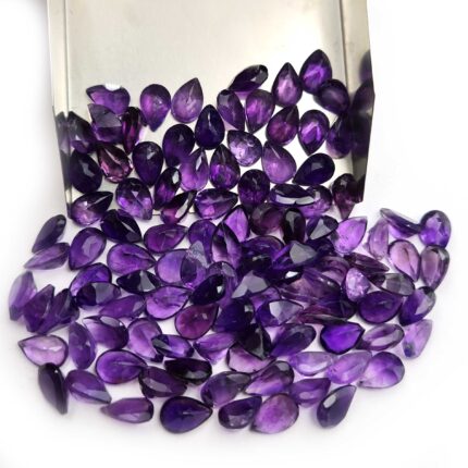 Natural African Amethyst Pear Cut Loose Stone Lot 6x9 MM 80 CT 68 Pcs