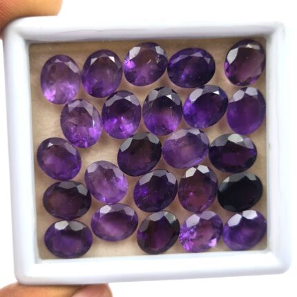 Natural African Amethyst Oval Cut Loose Stone Lot 9x11 MM 80 CT 25 Pcs