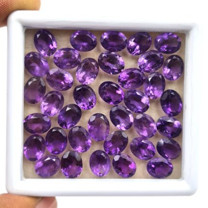 Natural African Amethyst Oval Cut Loose Stone Lot 7*9 MM 80 CT 48 Pcs