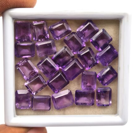 Natural African Amethyst Octagon Cut Loose Stone Lot 8x10 MM 80 CT 28 Pcs