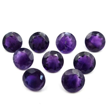 Natural African Amethyst Round Cut Loose Stone Lot 14 MM 75.50 CT 9 Pcs