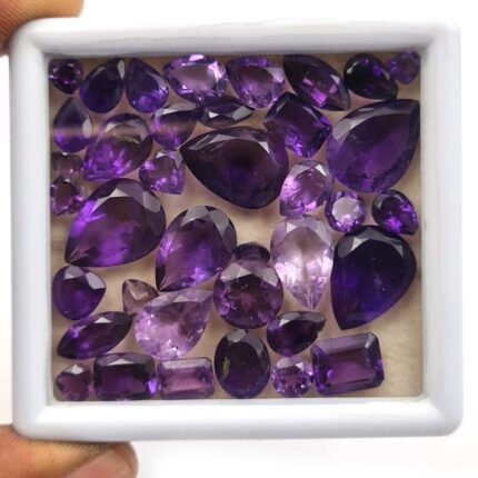 Natural African Amethyst Mix Cut Loose Stone Lot 5-13 MM 80.7 CT 32 Pcs