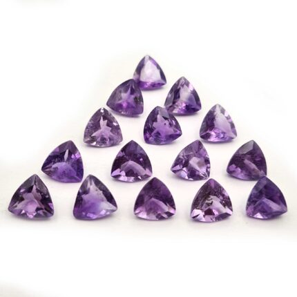 Natural African Amethyst Trillion Cut Loose Stone Lot 8 MM 80 CT 55 Pcs