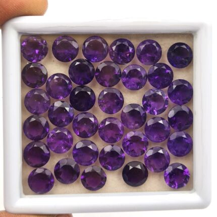 Natural African Amethyst Round Cut Loose Stone Lot 8 MM 80 CT 45 Pcs