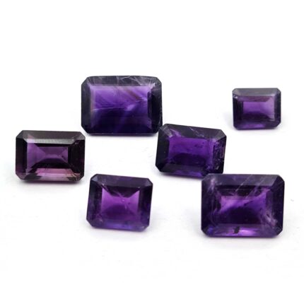 Natural African Amethyst Octagon Cut Loose Stone Lot 9*11-13*18 MM 46.55 CT 6Pcs
