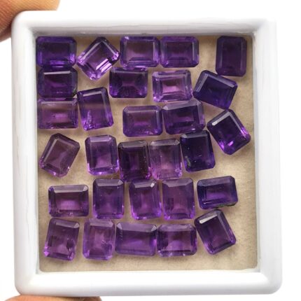 Natural African Amethyst Octagon Cut Loose Stone Lot 7*9 MM 65 CT 29 Pcs