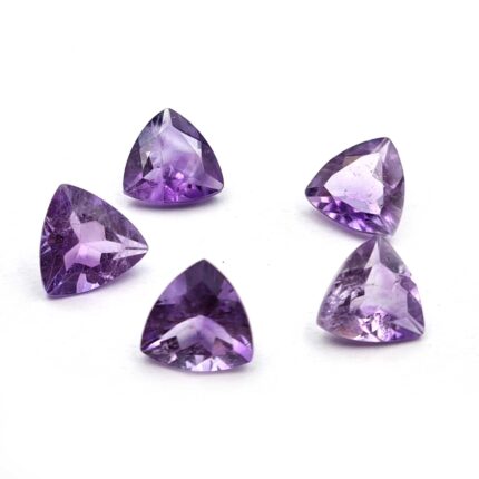 Natural African Amethyst Trillion Cut Loose Stone Lot 9 MM 10 CT 5 Pcs